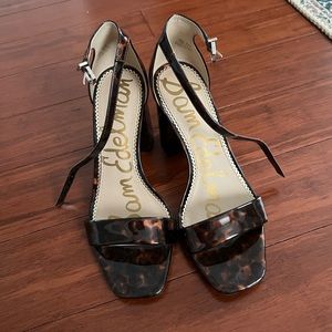 Sam Edelman Womens Yaro Tortoise Brown Block Heel Evening Sandals